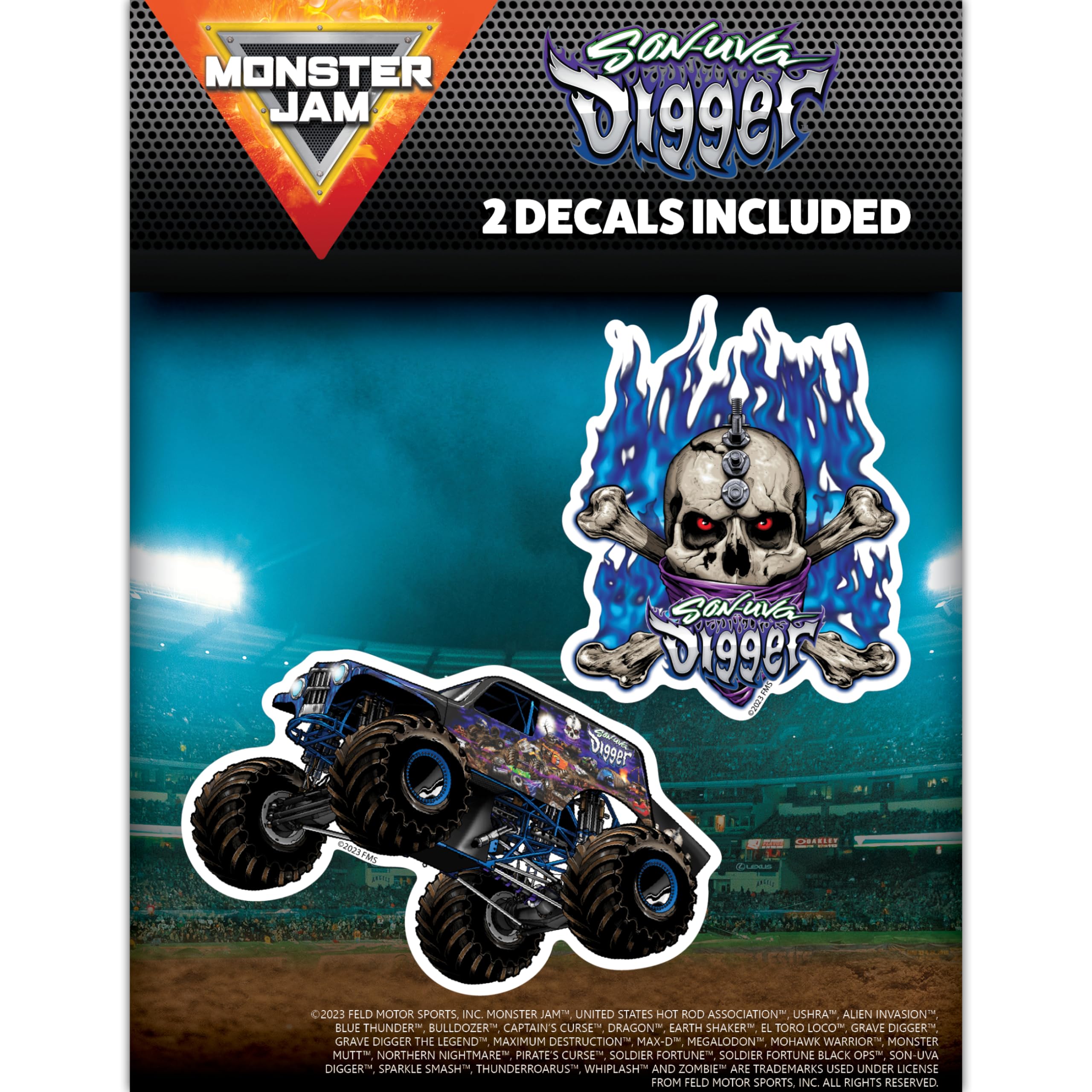 Amazon.com: Monster Jam Son-Uva Digger Decals - Set of 2 Monster